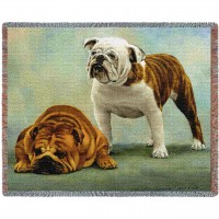 I Said I Was Sorry Bulldog - Bob Christie - Cotton Woven Blanket Throw -  (72x54)