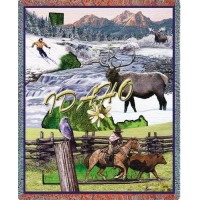 State of Idaho - Cotton Woven Blanket Throw -  (72x54)