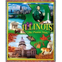 State of Illinois - Cotton Woven Blanket Throw -  (72x54)