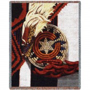 Indian Market - Southwest - Cotton Woven Blanket Throw -  (72x54)