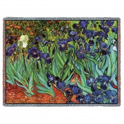 Irises - Vincent van Gogh - Cotton Woven Blanket Throw -  (72x54)