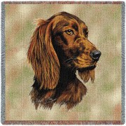 Irish Setter - Robert May - Lap Square Cotton Woven Blanket Throw -  (54x54)