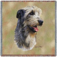 Irish Wolfhound - Robert May - Lap Square Cotton Woven Blanket Throw -  (54x54)