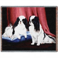 Japanese Chin - Robert May - Cotton Woven Blanket Throw -  (72x54)