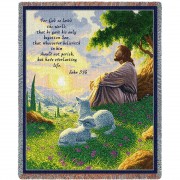 For God So Loved The World That He Gave His Only Begotten Son - John 3:16- Raoul Vitale - Cotton Woven Blanket Throw -  (72x54)