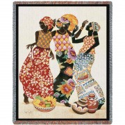 Jubilation - Caribbean Style - Keith Mallett - Cotton Woven Blanket Throw -  (72x54)