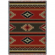Kaibab - Southwest Native American Inspired Tribal Camp - Cotton Woven Blanket Throw -  (72x54)