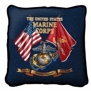 Marine Corps USMC - Land Sea and Air - - Throw Pillow