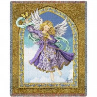 Lavender Angel - Ingrid - Cotton Woven Blanket Throw -  (72x54)
