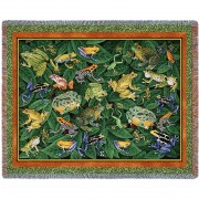 Leap Frog - Helen Vladykina - Cotton Woven Blanket Throw -  (72x54)