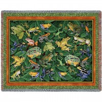 Leap Frog - Helen Vladykina - Cotton Woven Blanket Throw -  (72x54)