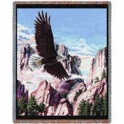Let Freedom Ring - Eagle Mount Rushmore - Don Balke - Cotton Woven Blanket Throw -  (72x54)
