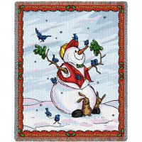 Let It Snow - Cotton Woven Blanket Throw -  (72x54)