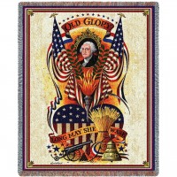 Long May She Wave - Charles Wysocki - Cotton Woven Blanket Throw -  (72x54)