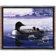 Loons - Don Balke - Cotton Woven Blanket Throw -  (72x54)