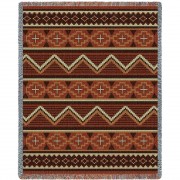 Los Ranchos - Southwest Native American Inspired Tribal Camp - Cotton Woven Blanket Throw -  (72x54)