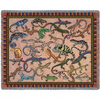 Lounging Lizard - Helen Vladykina - Cotton Woven Blanket Throw -  (72x54)