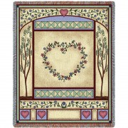 Love Quilt - Cotton Woven Blanket Throw -  (72x54)