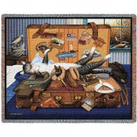 Mabel The Stowaway Cat - Charles Wysocki - Cotton Woven Blanket Throw -  (72x54)