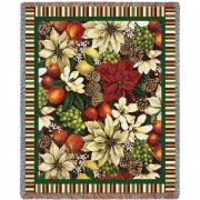 Magnolia Poinsettia - Helen Vladykina - Cotton Woven Blanket Throw -  (72x54)