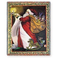 Santa Making A List - Virginia Kylberg - Cotton Woven Blanket Throw -  (72x54)