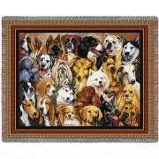 Man's Best Friend Dog Collage - Helen Vladykina - Cotton Woven Blanket Throw -  (72x54)