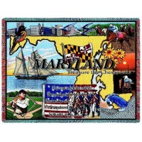 State of Maryland - Cotton Woven Blanket Throw -  (72x54)