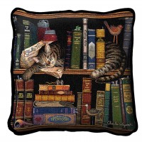 Max In The Stacks - - Throw Pillow