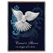 Carried to Heaven on Wings of a Dove - Sympathy - Sherri Buck Baldwin - Cotton Woven Blanket Throw -  (72x54)