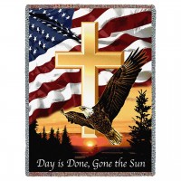 Day is Done Gone The Sun - Sympathy - Cotton Woven Blanket Throw -  (72x54)