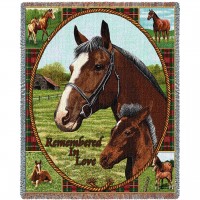 Thoroughbred - Sympathy - Cotton Woven Blanket Throw -  (72x54)