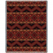 Mesilla - Southwest Native American Inspired Tribal Camp - Cotton Woven Blanket Throw -  (72x54)