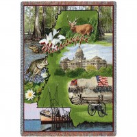 State of Mississippi - Cotton Woven Blanket Throw -  (72x54)