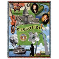 State of Missouri - Cotton Woven Blanket Throw -  (72x54)