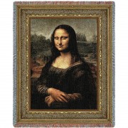 Mona Lisa - Leonardo da Vinci - Cotton Woven Blanket Throw -  (72x54)