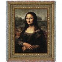 Mona Lisa - Leonardo da Vinci - Cotton Woven Blanket Throw -  (72x54)