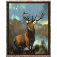 Monarch Of The Glen - Royal 12 Point Stag - Edwin Henry Landseer - Cotton Woven Blanket Throw -  (72x54)