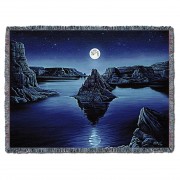 Moon Spirit - Kurt C Burmann - Cotton Woven Blanket Throw -  (72x54)