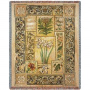 Music in the Garden - Liz Jardine - Cotton Woven Blanket Throw -  (72x54)