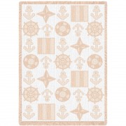 Nautical - Natural Cotton Woven Blanket Throw -  (70x50)