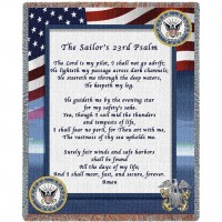 US Navy - The Sailor's 23rd Psalm - Cotton Woven Blanket Throw -  (72x54)
