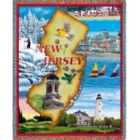 State of New Jersey - Cotton Woven Blanket Throw -  (72x54)