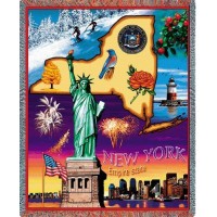 State of New York - Cotton Woven Blanket Throw -  (72x54)