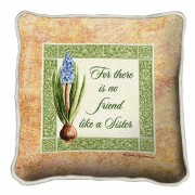 No Friend Like a Sister Textured Hand Finished Elegant Woven Throw Pillow Cover 100% Cotton  Size 17x17