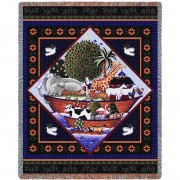 Noah's Ark Full - Coco Dowley - Cotton Woven Blanket Throw -  (72x54)