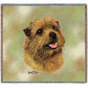 Norfolk Terrier - Robert May - Lap Square Cotton Woven Blanket Throw -  (54x54)
