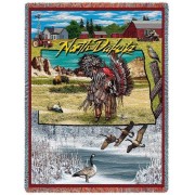 State of North Dakota - Cotton Woven Blanket Throw -  (72x54)