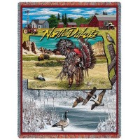 State of North Dakota - Cotton Woven Blanket Throw -  (72x54)