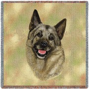 Norwegian Elkhound - Robert May - Lap Square Cotton Woven Blanket Throw -  (54x54)