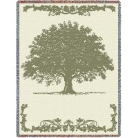 Oak Tree - Cotton Woven Blanket Throw -  (72x54)